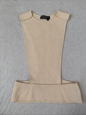 Vintage Salvatore Ferragamo Cream Structured Shoulder Knit Panel/peplum/sleevele